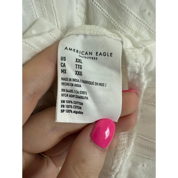 American Eagle XXL Go Big Oversized shirt cover Up Pool button blouse Top 187 - Picture 6 of 11